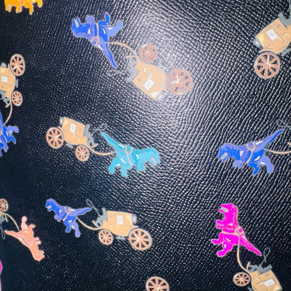 COACH REXY & CARRIAGE  BLACK/MULTI LEATHER repeat Glitter tote. Rare! - Picture 15 of 15